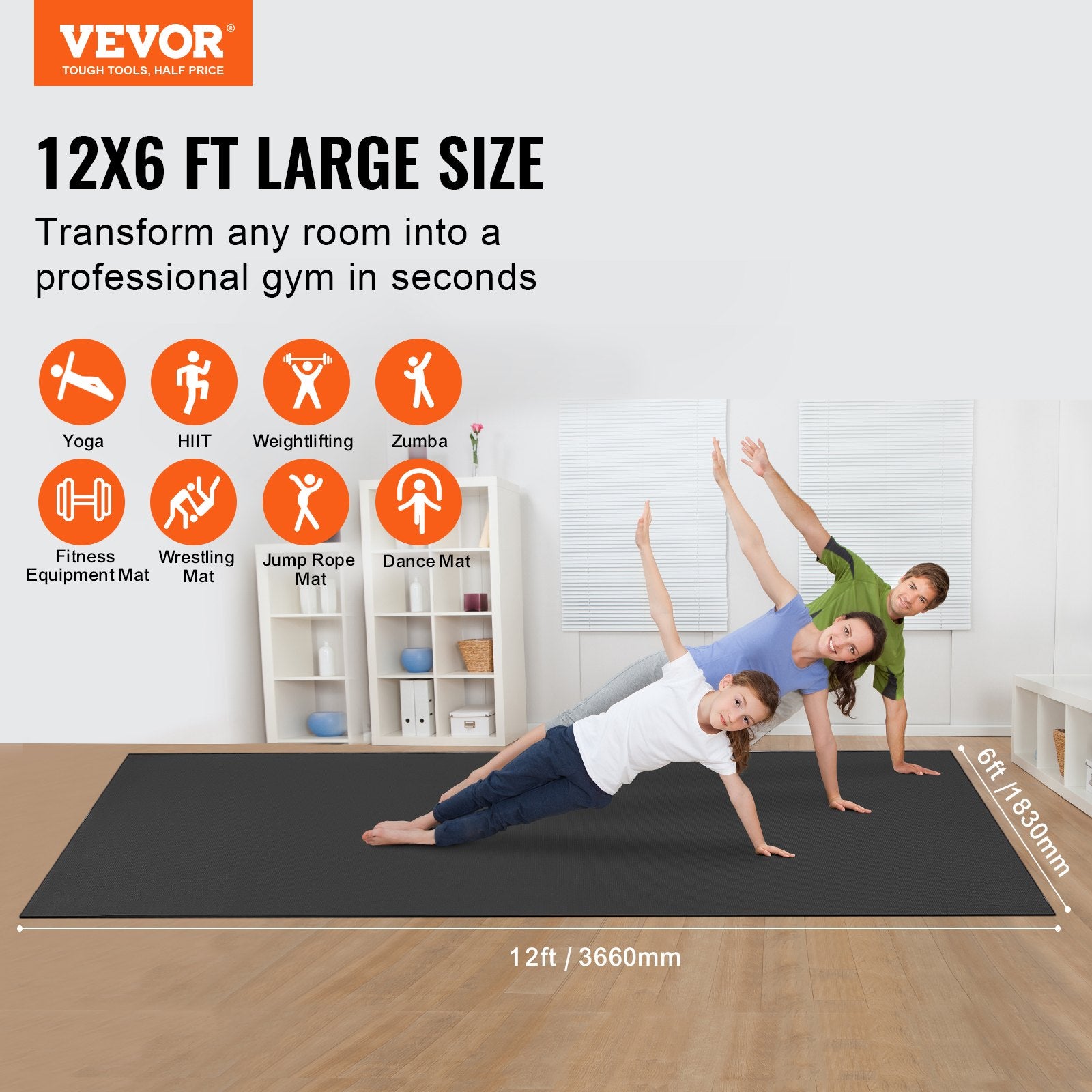 Exercise Mat, Non Slip High Density Premium Yoga Mat, Exercise Yoga Mat for Men Women, Fitness & Exercise Mat V952-DXYJD6YC12YCNHT5EV0