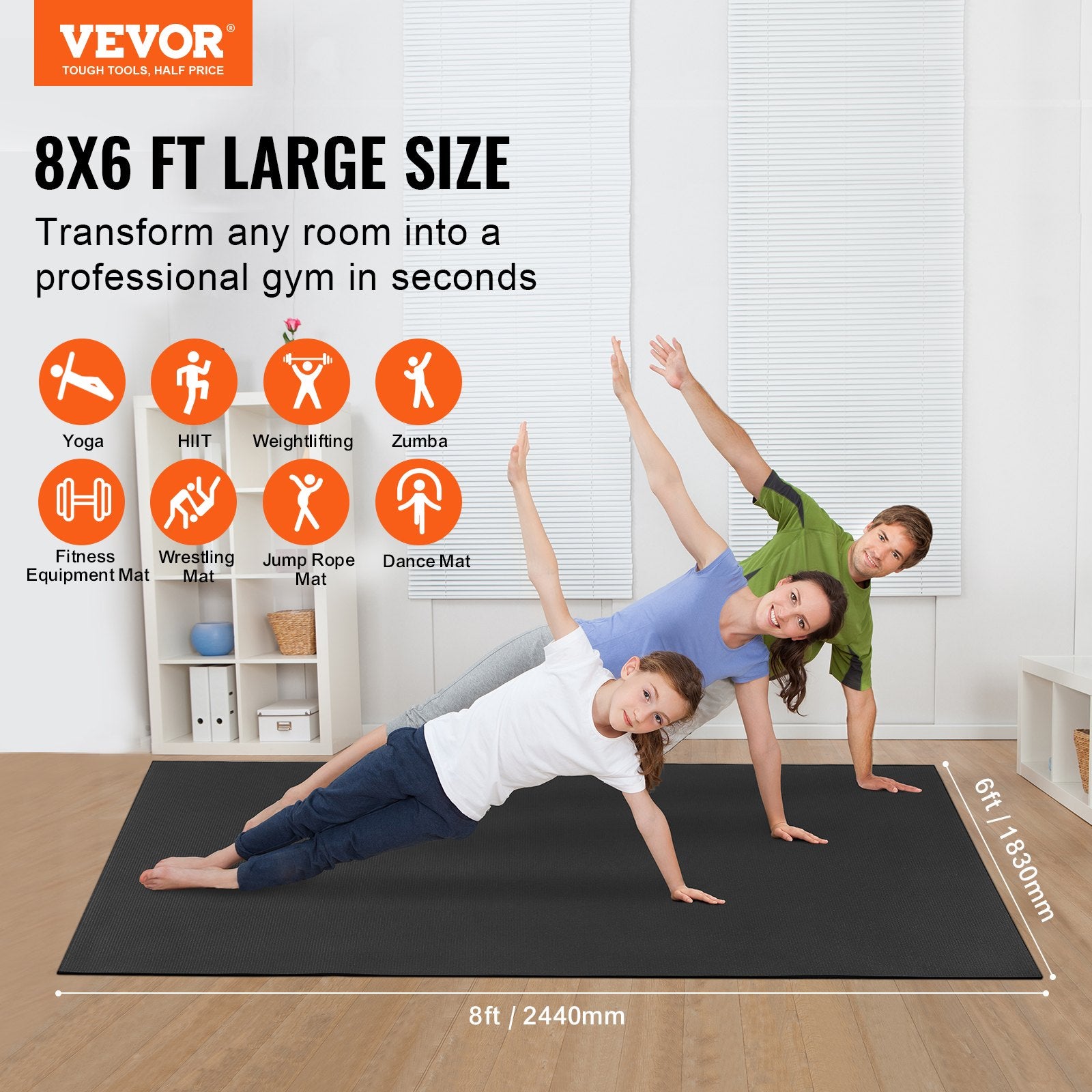 Exercise Mat, Non Slip High Density Premium Yoga Mat, Exercise Yoga Mat for Men & Women, Fitness & Exercise V952-DXYJD6YC8YC0B74WBV0