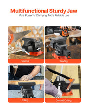 Bench Vise, 140 mm Jaw Width, 140 mm Max Jaw Opening Multipurpose Vise with 360 degrees Swivel Locking Base, V952-DXZSDGNTQ55IFO0S7V0