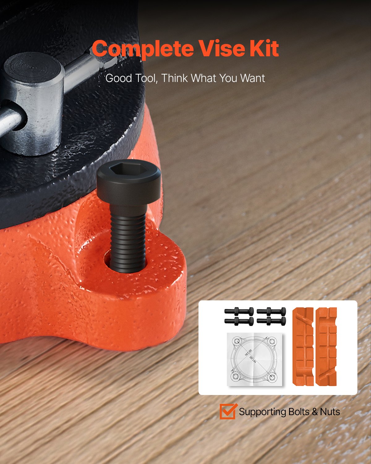 203 mm Bench Vice Multipurpose Heavy Duty Ductile Iron Swivel Locking Base V952-DXZSDGNTQ8INTFIJJV0