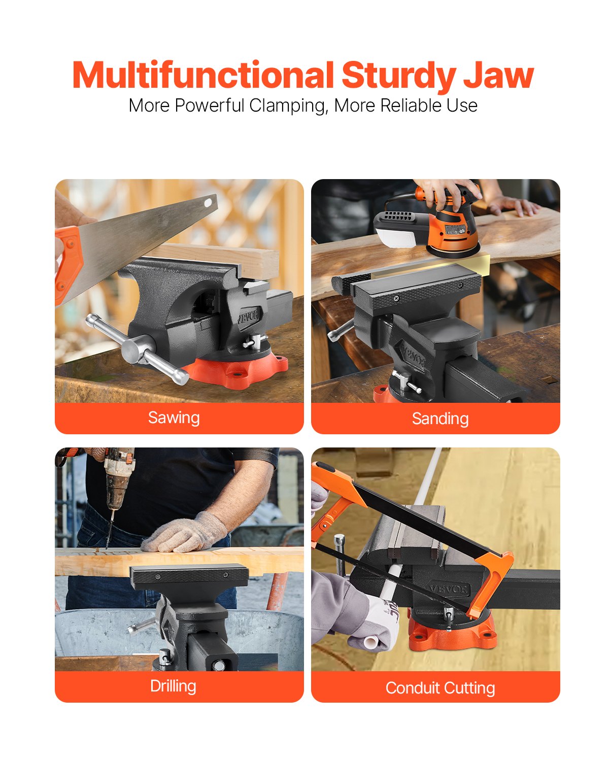 203 mm Bench Vice Multipurpose Heavy Duty Ductile Iron Swivel Locking Base V952-DXZSDGNTQ8INTFIJJV0