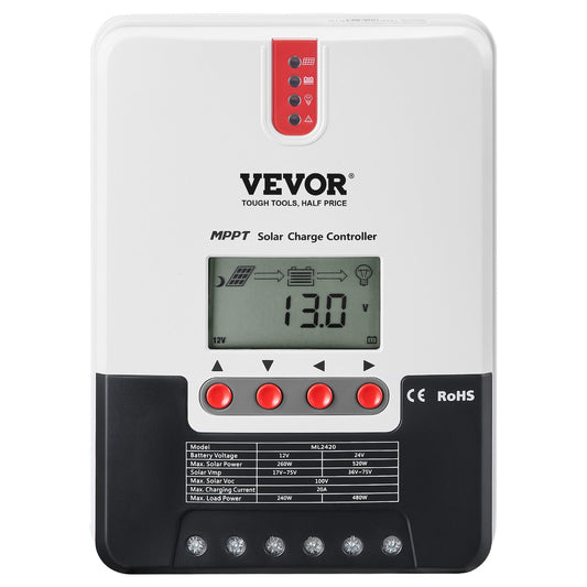 20A MPPT Solar Charge Controller, Auto DC Input, Solar Panel Regulator Charger with LCD Display Temperature V952-DYTYNCDKZQWYXOHN8V9