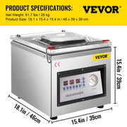 DZ-260C Digital Vacuum Sealer Food Vacuum Sealing Packing Machine 220V V952-DZ-260ZKBZJ400W01V3