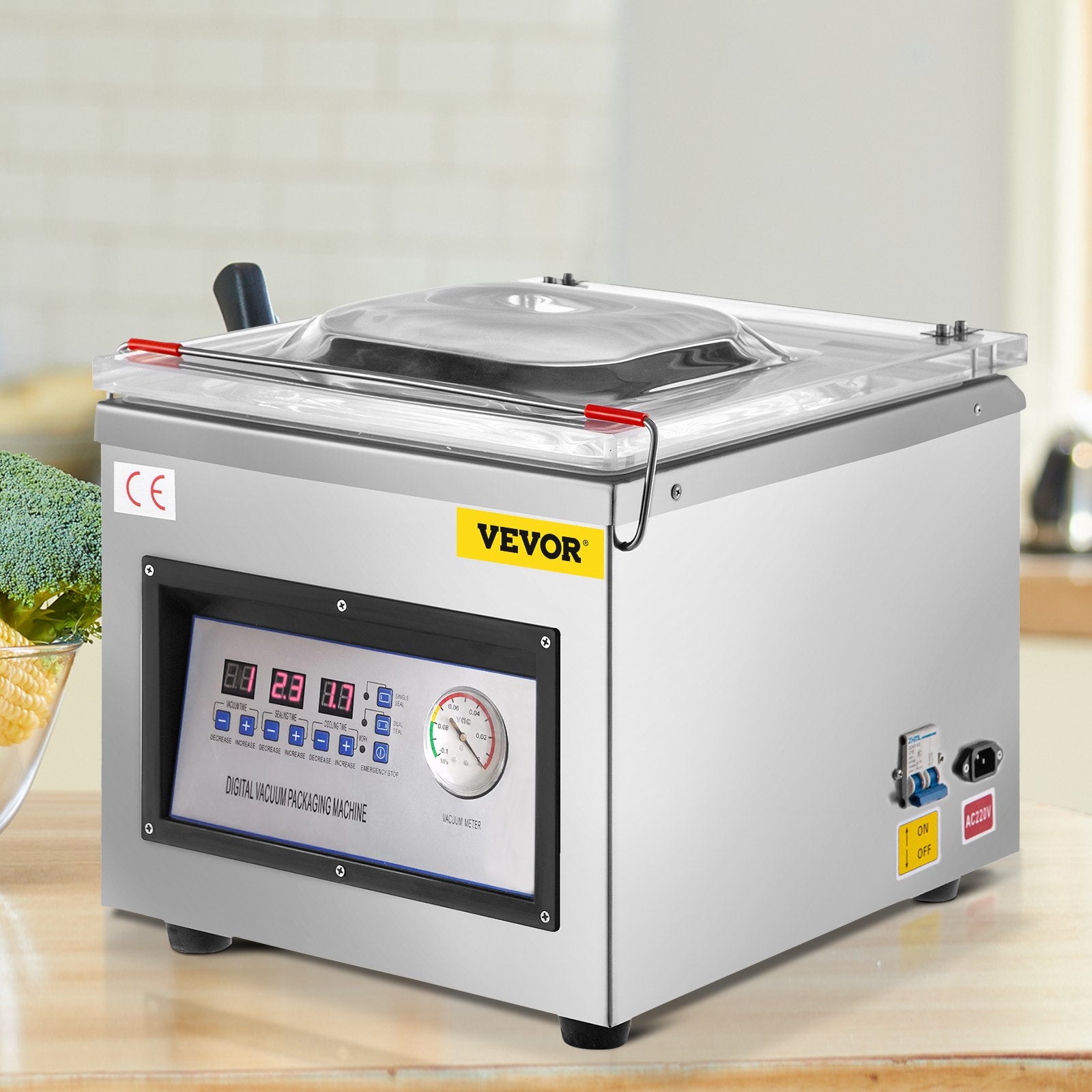 DZ-260C Digital Vacuum Sealer Food Vacuum Sealing Packing Machine 220V V952-DZ-260ZKBZJ400W01V3