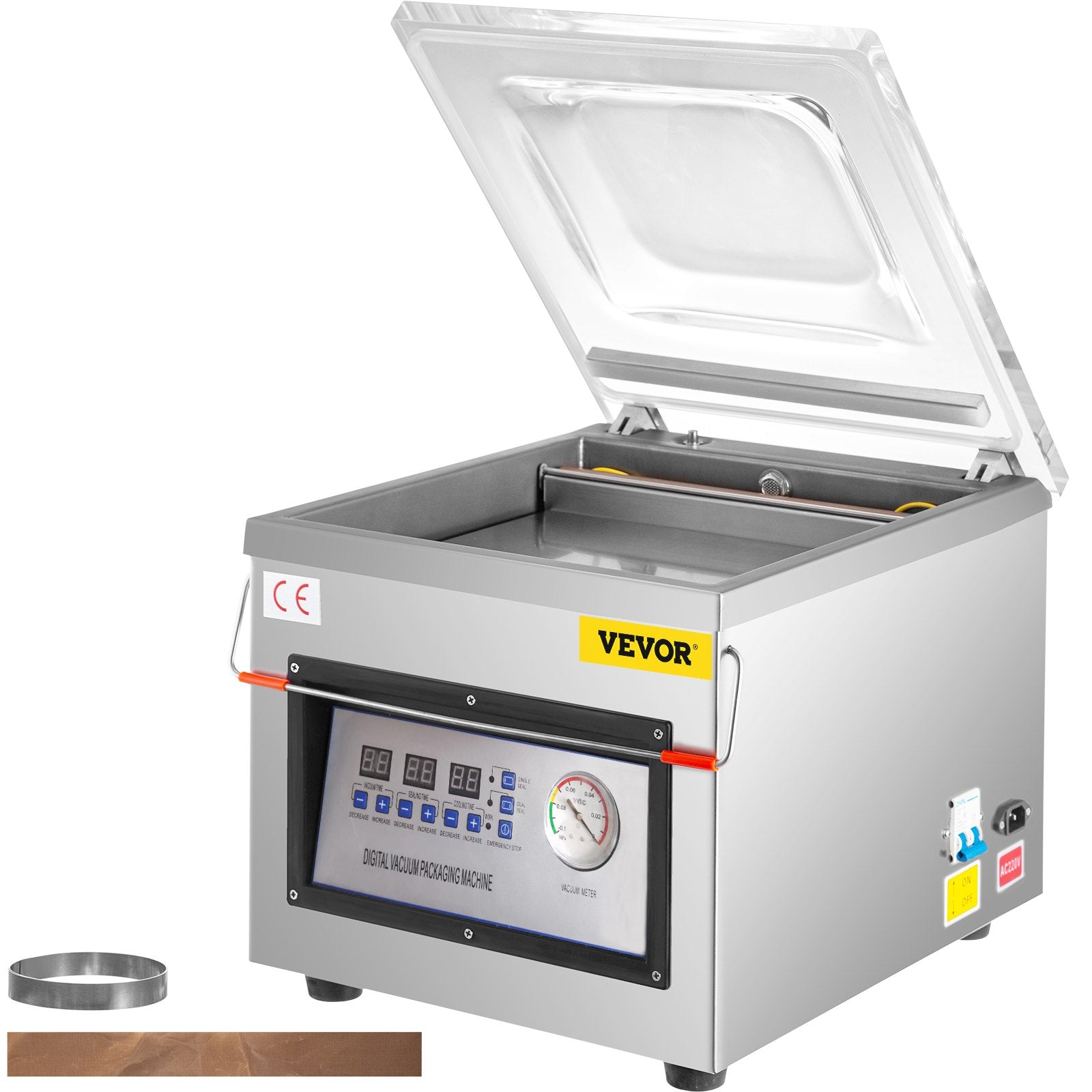DZ-260C Digital Vacuum Sealer Food Vacuum Sealing Packing Machine 220V V952-DZ-260ZKBZJ400W01V3