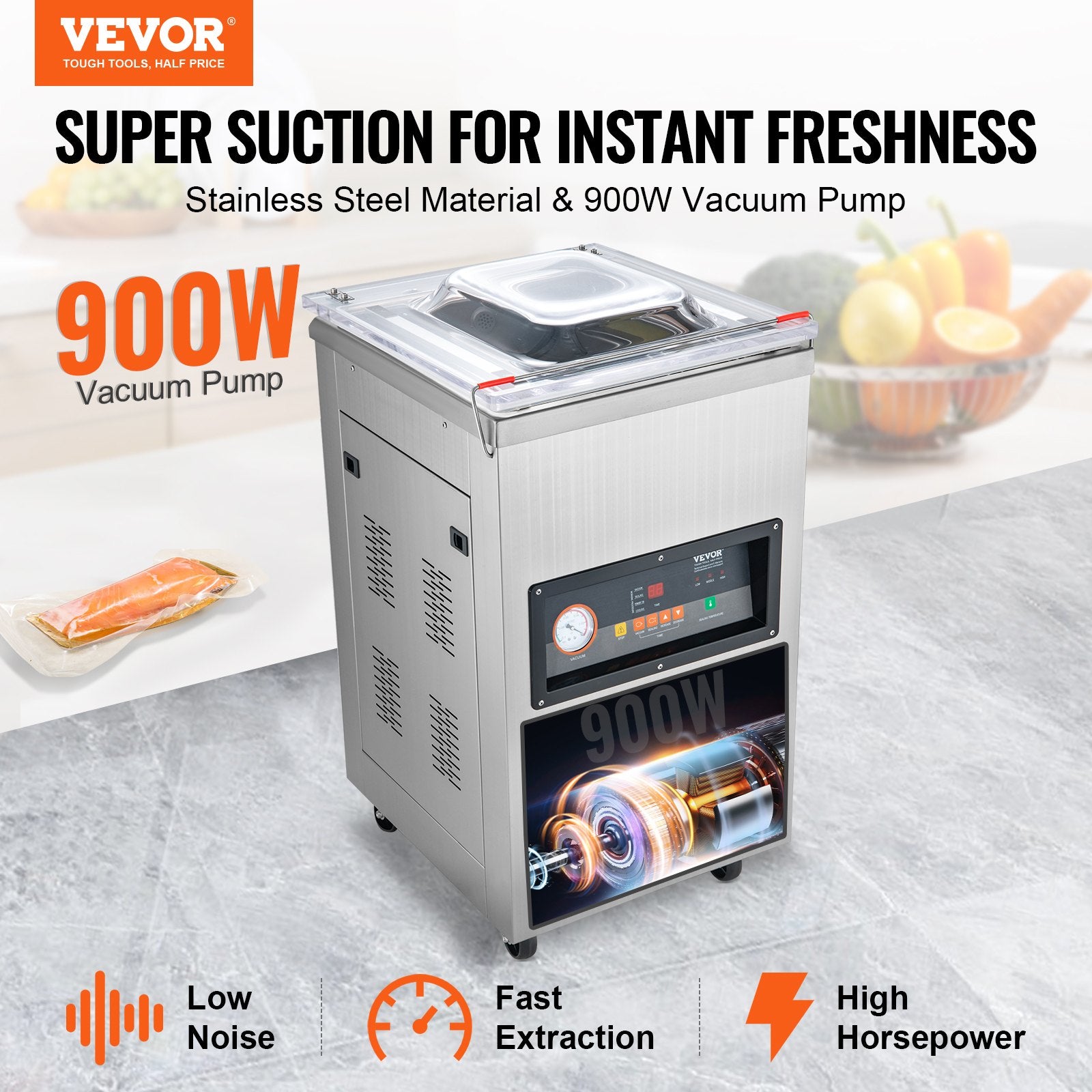 DZ-400/2E Automatic Extra Deep Vacuum Sealer Food Vacuum Sealing Packing Machine 220V V952-DZ-400-2EJS200BZJV3