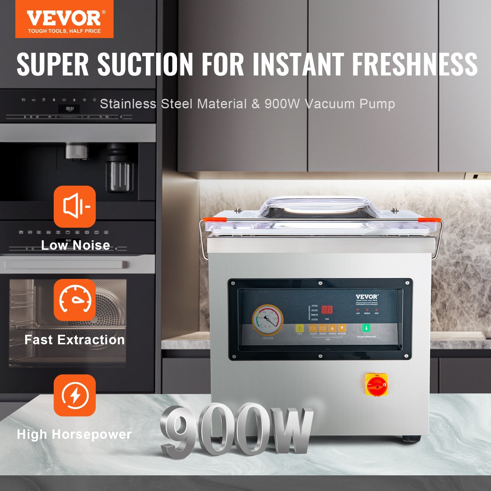 DZ-400/2F Automatic Vacuum Sealer Food Vacuum Sealing Packing Machine 220V V952-DZ-400-2FDSBZJ001V3