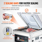 DZ-400/2F Automatic Vacuum Sealer Food Vacuum Sealing Packing Machine 220V V952-DZ-400-2FDSBZJ001V3