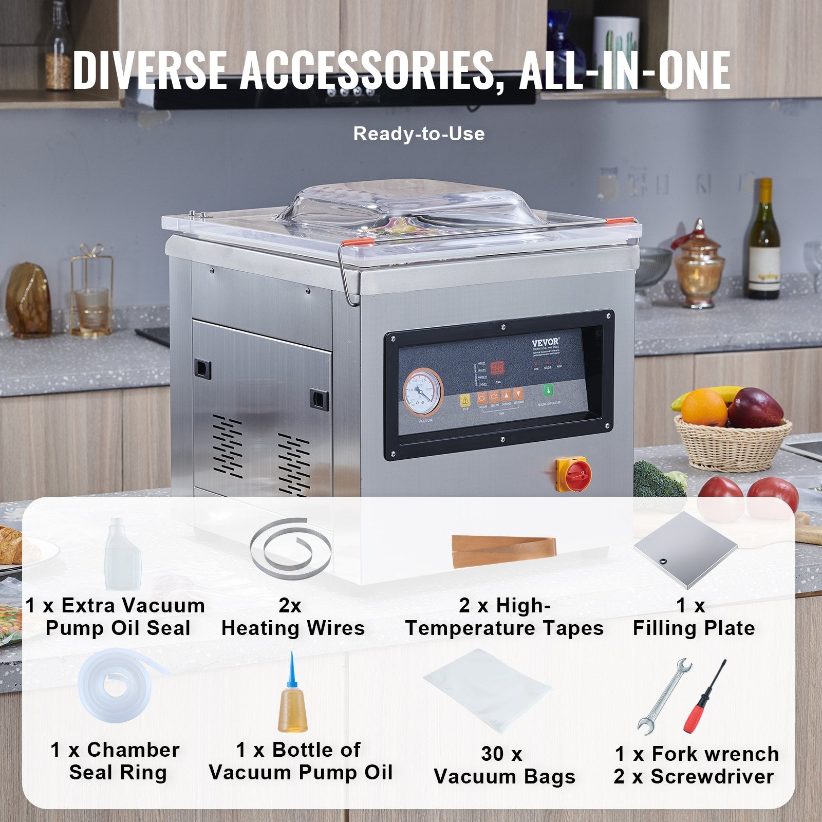 DZ-400/2F Automatic Vacuum Sealer Food Vacuum Sealing Packing Machine 220V V952-DZ-400-2FDSBZJ001V3