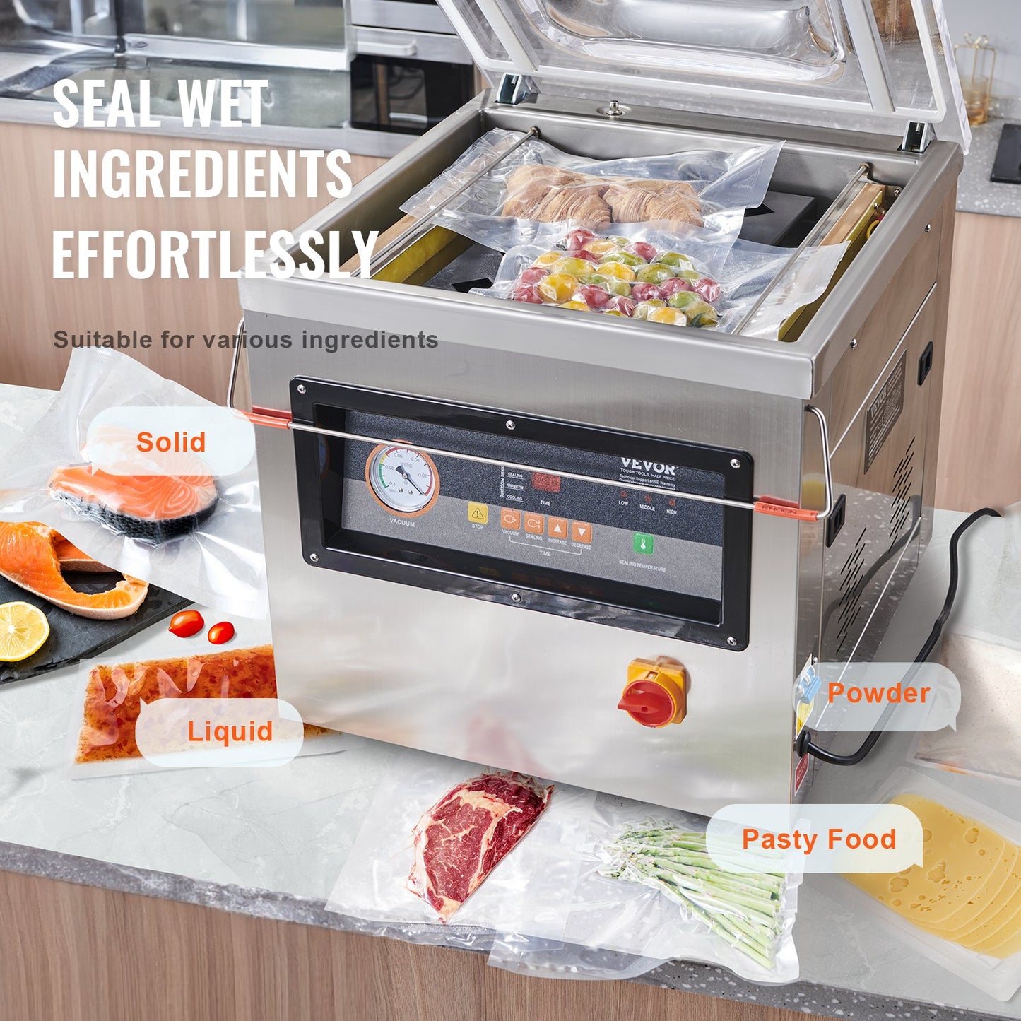 DZ-400/2F Automatic Vacuum Sealer Food Vacuum Sealing Packing Machine 220V V952-DZ-400-2FDSBZJ001V3