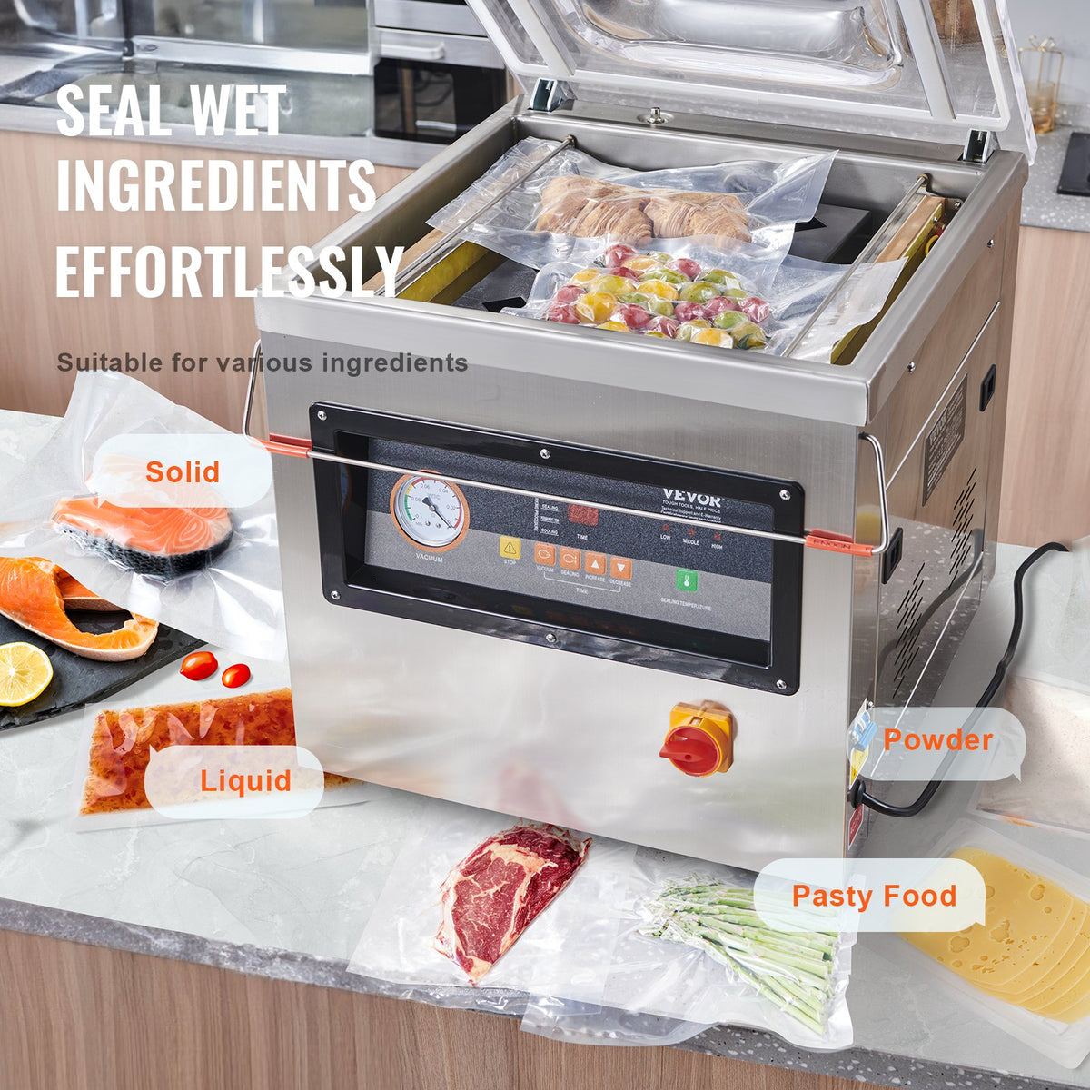 DZ-400/2F Automatic Vacuum Sealer Food Vacuum Sealing Packing Machine 220V V952-DZ-400-2FDSBZJ001V3