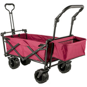 Folding Wagon Cart, Collapsible Folding Garden Cart w/ Shade Beach Utility V952-DZDPTC-RDHSKU0001V0