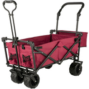 Folding Wagon Cart, Collapsible Folding Garden Cart w/ Shade Beach Utility V952-DZDPTC-RDHSKU0001V0