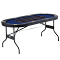8 Player Foldable Poker Table, Blackjack Texas Holdem Poker Table with Padded Rails and Stainless Steel Cup V952-DZDTZDPKPZ8P95XDIV0
