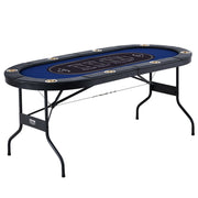 8 Player Foldable Poker Table, Blackjack Texas Holdem Poker Table with Padded Rails and Stainless Steel Cup V952-DZDTZDPKPZ8P95XDIV0