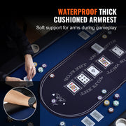 8 Player Foldable Poker Table, Blackjack Texas Holdem Poker Table with Padded Rails and Stainless Steel Cup V952-DZDTZDPKPZ8P95XDIV0