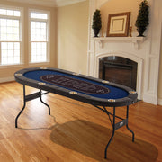 8 Player Foldable Poker Table, Blackjack Texas Holdem Poker Table with Padded Rails and Stainless Steel Cup V952-DZDTZDPKPZ8P95XDIV0