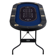 8 Player Foldable Poker Table, Blackjack Texas Holdem Poker Table with Padded Rails and Stainless Steel Cup V952-DZDTZDPKPZ8P95XDIV0