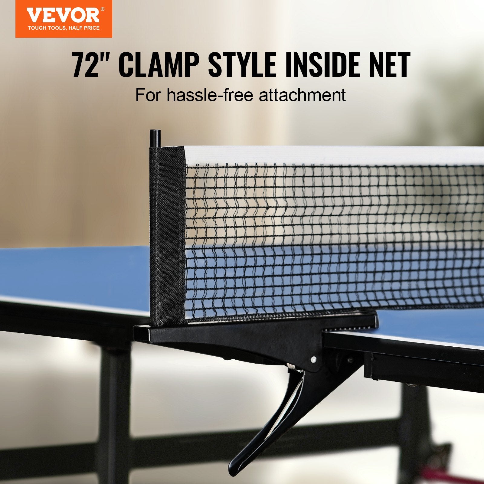 Ping Pong Table Foldable Table Tennis Game Table Indoor with Clamp Net V952-DZDTZDPPQZ12A94CKV0