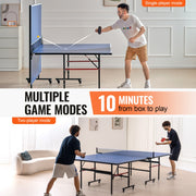 Ping Pong Table Foldable Table Tennis Game Table Indoor with Clamp Net V952-DZDTZDPPQZ12A94CKV0