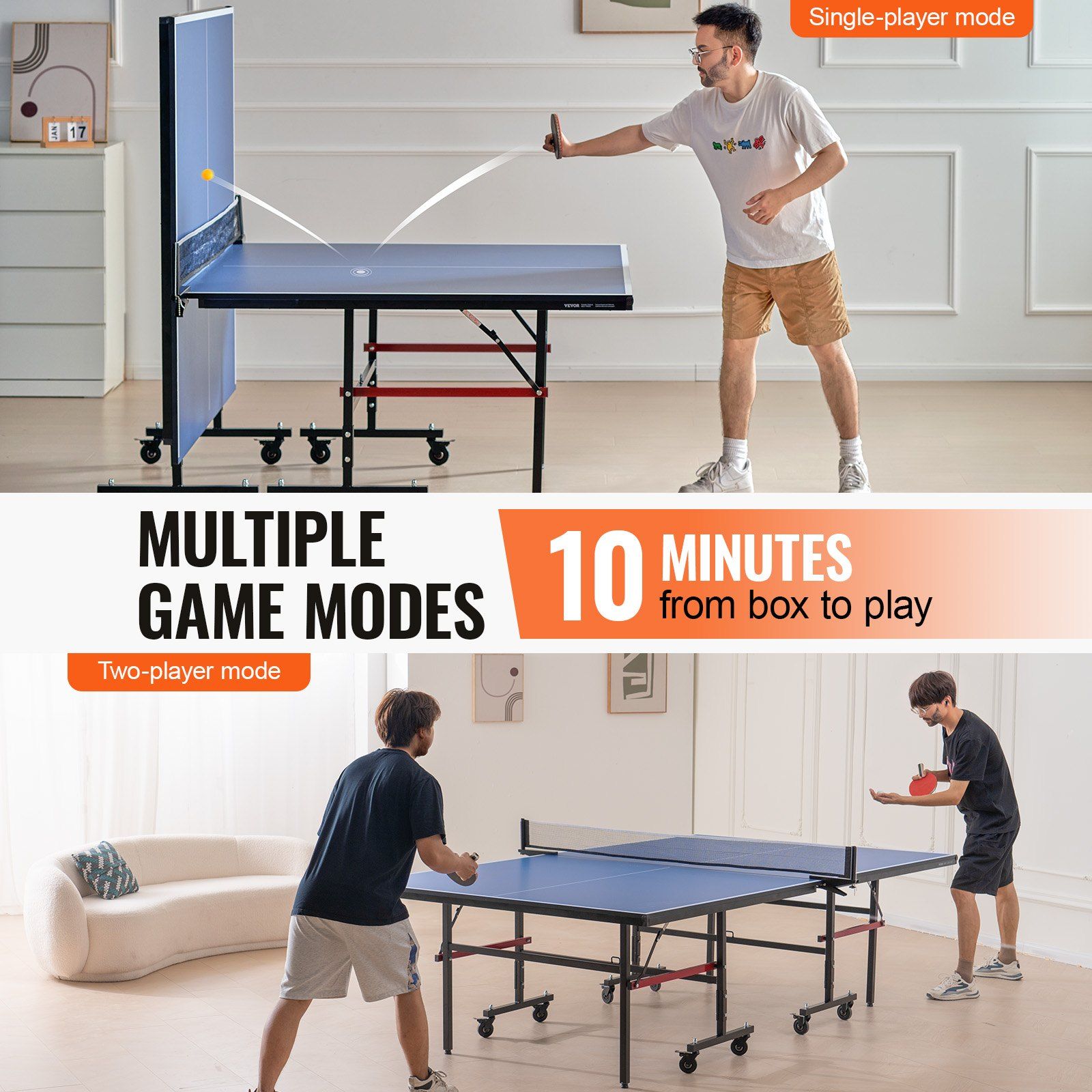 Ping Pong Table, Professional Table Tennis Game, Indoor MDF Portable Table Tennis Table, Foldable Ping Pong V952-DZDTZDPPQZ1877HKXV0