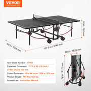 Ping Pong Table Foldable Table Tennis Game Table Indoor Outdoor with Net V952-DZDTZDPPQZ6MQ32J9V0