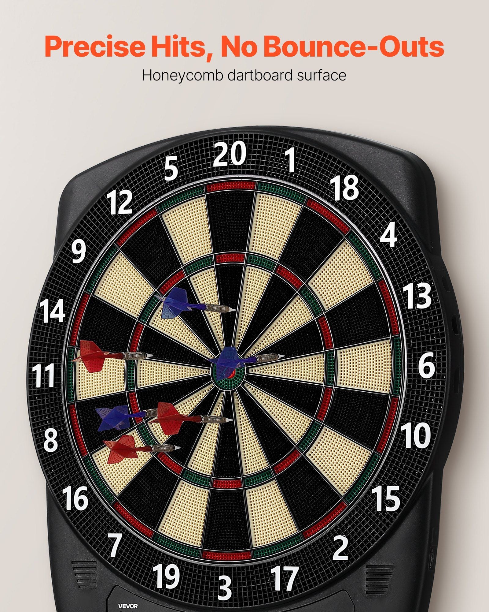 Electronic Dart Board, 336mm Target Dartboard with 43 Games & 200+ Variations for Up to 8 Players, 6 Dart V952-DZFBB135INCHUNE2I001V9