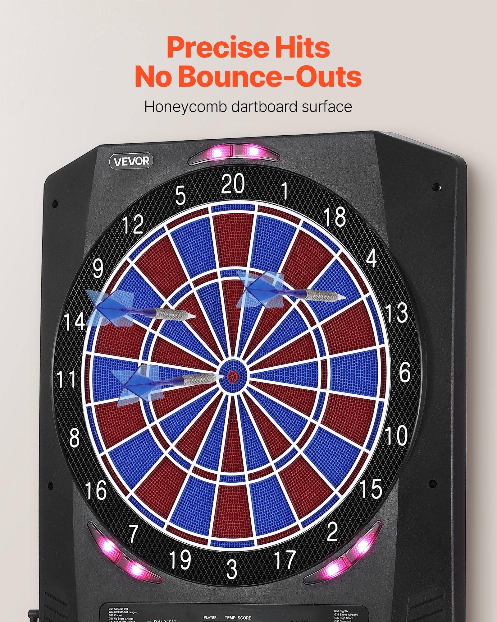 Electronic Dart Board, 336mm Target Dartboard with 45 Games & 474 Variations for Up to 8 Players, 6 Dart V952-DZFBB135INCHUY3BZ001V9