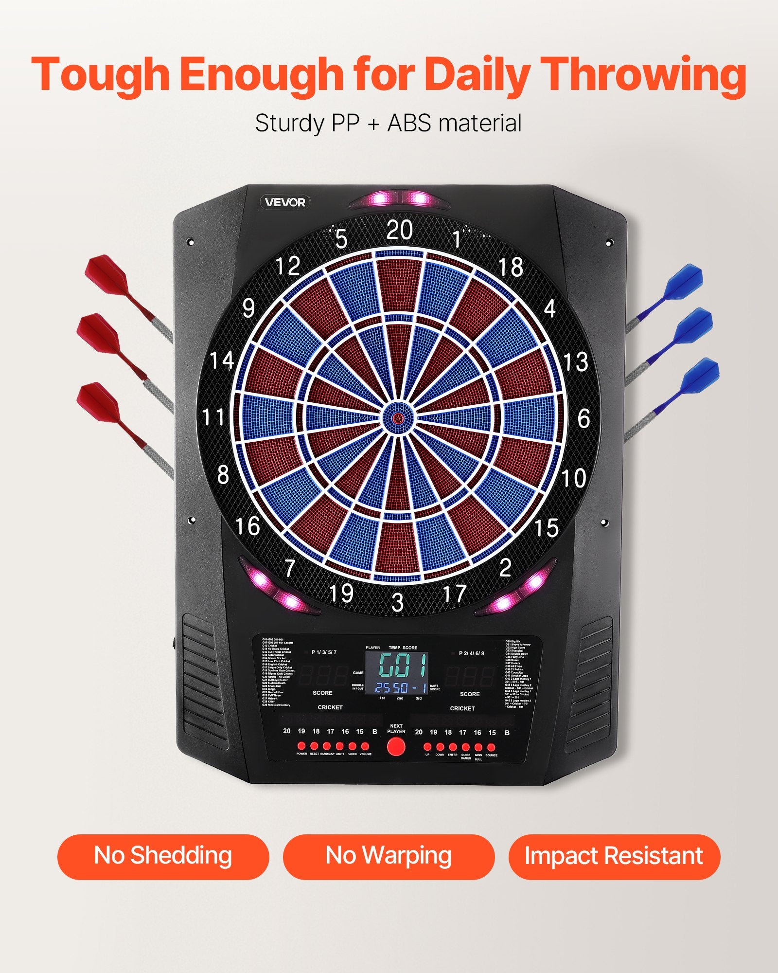 Electronic Dart Board, 336mm Target Dartboard with 45 Games & 474 Variations for Up to 8 Players, 6 Dart V952-DZFBB135INCHUY3BZ001V9