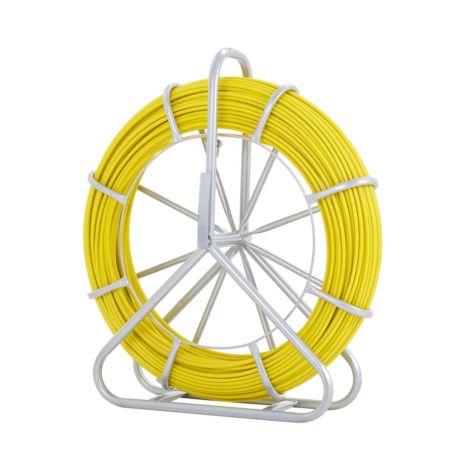 Fish Tape Fiberglass, 129.5 m, 6.35 mm, Duct Rodder Fishtape Wire Puller, Cable Running Rod with Steel Reel V952-DZJYDB14425FT0HH2V0