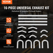 DIY Universal Exhaust Kit 16 Pieces Exhaust Pipe Kit with Slip-Fit Joint V952-DZPQGTJ16PCSWRBW6V0