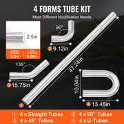 DIY Universal Exhaust Kit 16 Pieces Exhaust Pipe Kit with Slip-Fit Joint V952-DZPQGTJ16PCSWRBW6V0