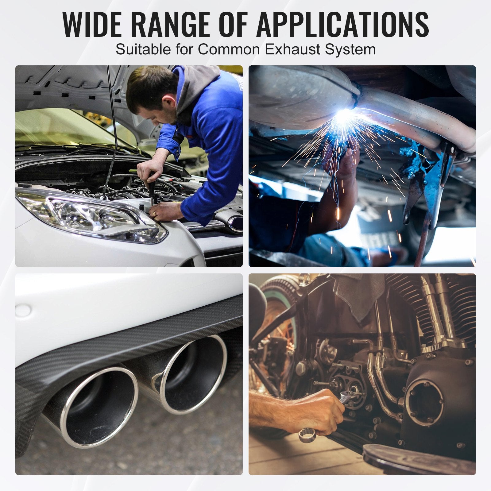 DIY Universal Exhaust Kit 16 Pieces Exhaust Pipe Kit with Slip-Fit Joint V952-DZPQGTJ16PCSWRBW6V0