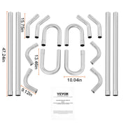 DIY Universal Exhaust Kit 16 Pieces Exhaust Pipe Kit with Slip-Fit Joint V952-DZPQGTJ16PCSWRBW6V0