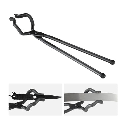 Blacksmith Tongs, 463mm Z V-Bit Tongs, Carbon Steel Forge Tongs with A3 Steel Rivets, for Knife Blades, Long V952-DZQDPQZV18YZLIJY0V0