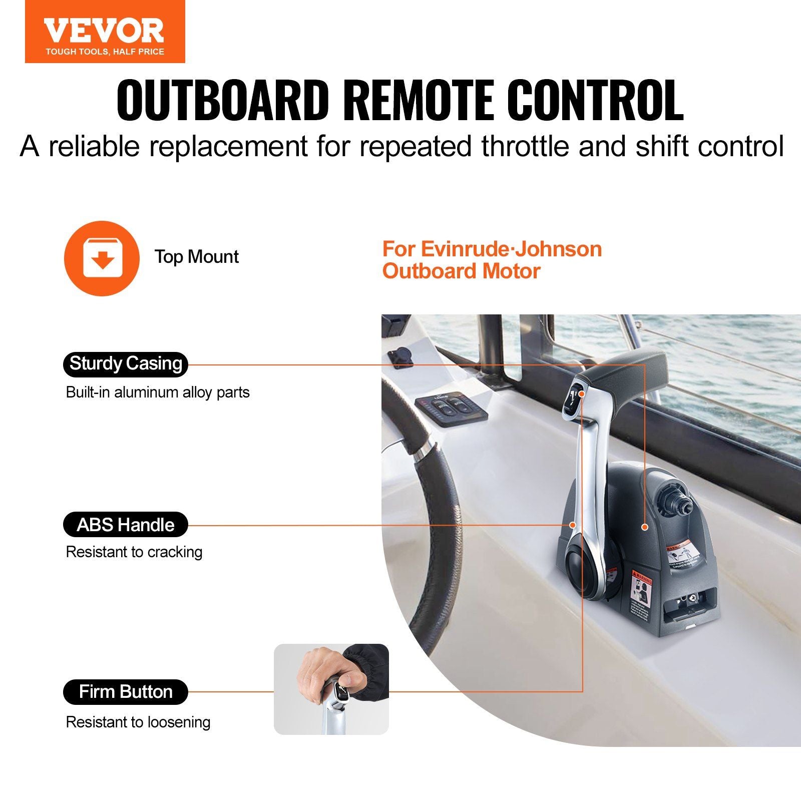 Boat Throttle Control, 5006186 Top-Mounted Outboard Remote Control Box for Evinrude Johnson, Marine Throttle V952-DZSCYMKZQEVIWACGDV9