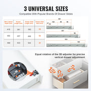 6 Pairs of 457.2mm Drawer Bottom Side Mount Rails, Heavy Duty Full Ball Bearing Extension Steel Track, V952-DZYZSCTHG100X2OPKV0