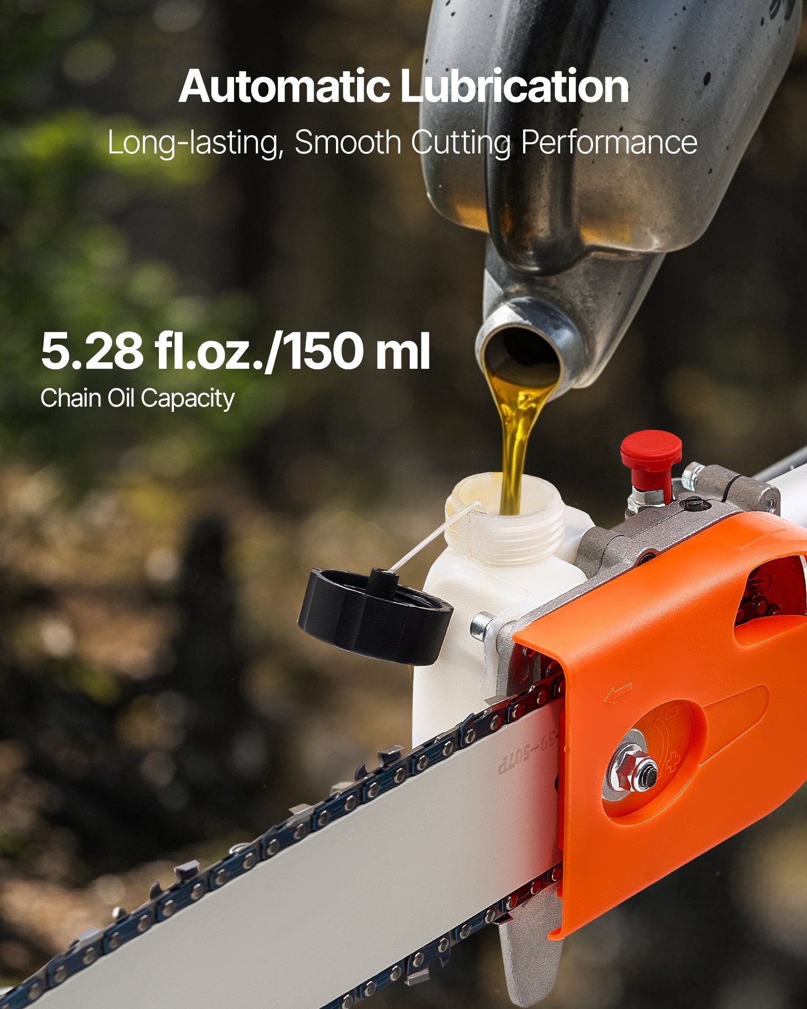 Gas Pole Saw, 43CC 2 Stroke Gas Powered Pole Saws with 25.4 cm Cutting Bar, Cordless Tree Trimmer with V952-ECCYJCS10INCBN4B0002V0