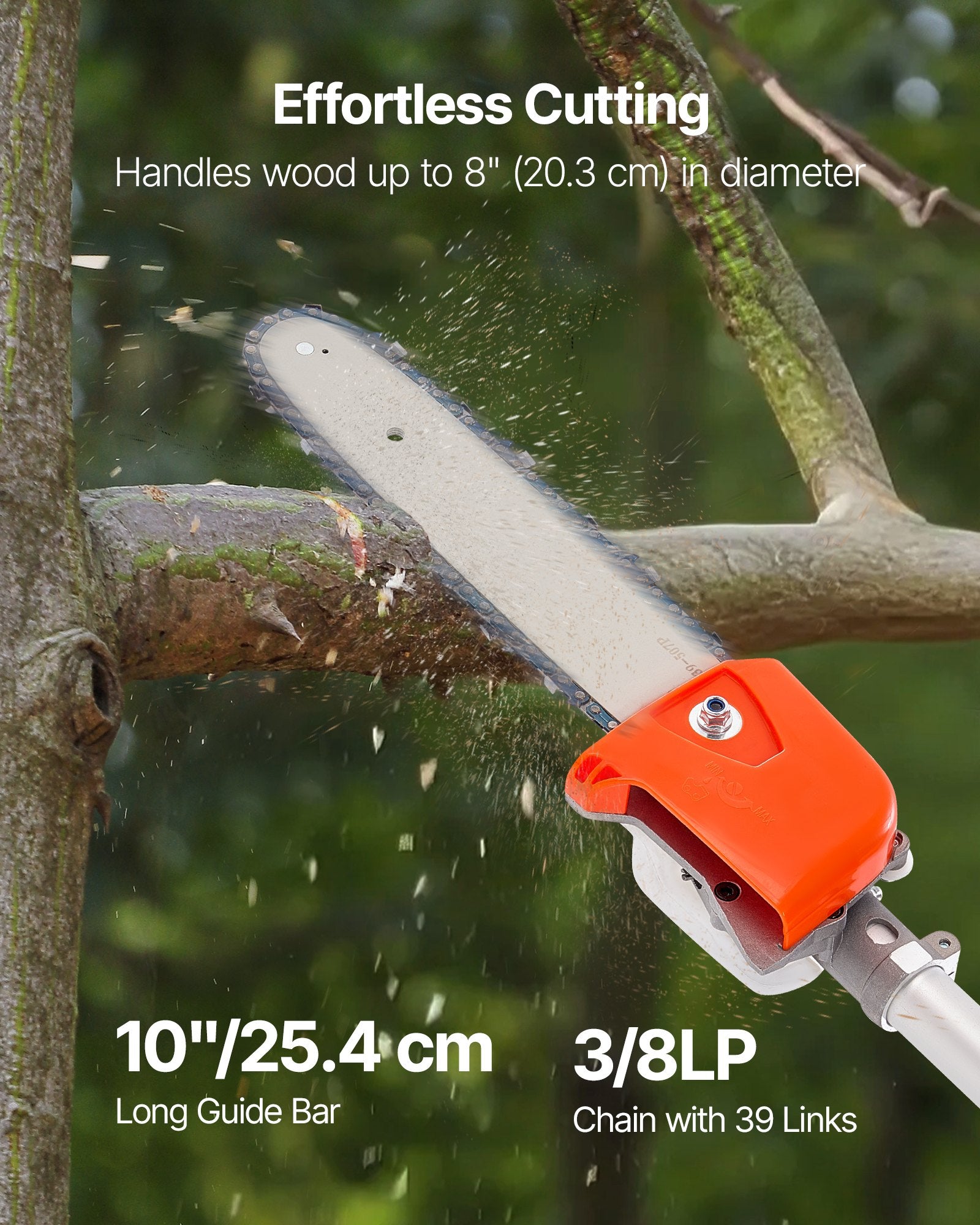 Gas Pole Saw, 33CC 2 Stroke Gas Powered Pole Saws with 20.3 cm Cutting Bar, Cordless Tree Trimmer with 850ml V952-ECCYJCS10INCBO9MA002V0