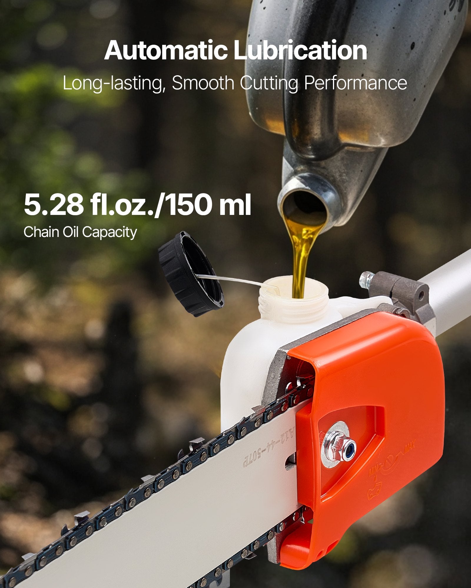 Gas Pole Saw, 25CC 2 Stroke Gas Powered Pole Saws with 30.5 cm Cutting Bar, Cordless Tree Trimmer with 650ml V952-ECCYJCS12INCAT18E002V0