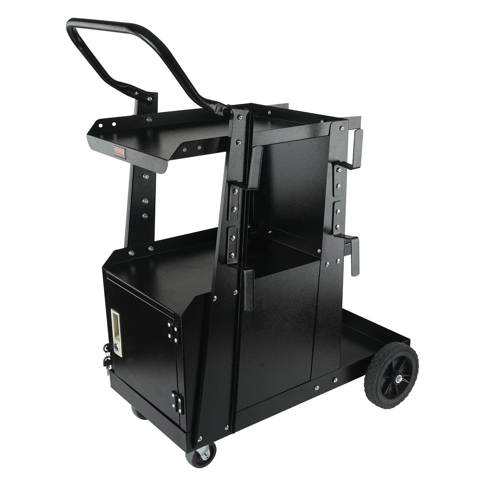 Welding Cart, 2-Tier Heavy Duty Welder Cart with Anti-Theft Lockable Cabinet, 265LBS Weight Capacity, 360 V952-ECDCHJTC265LB8FATV0