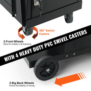Welding Cart, 2-Tier Heavy Duty Welder Cart with Anti-Theft Lockable Cabinet, 265LBS Weight Capacity, 360 V952-ECDCHJTC265LB8FATV0