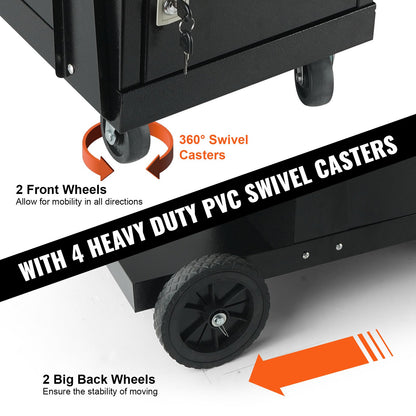 Welding Cart, 2-Tier Heavy Duty Welder Cart with Anti-Theft Lockable Cabinet, 265LBS Weight Capacity, 360 V952-ECDCHJTC265LB8FATV0