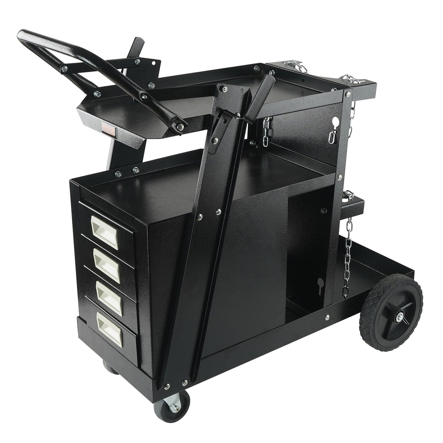Welding Cart, 2-Tier 4 Drawers Welder Cart with 265 LBS Weight Capacity, Swivel Wheels, Tank Storage Safety V952-ECSTHJTC265LBXFETV0