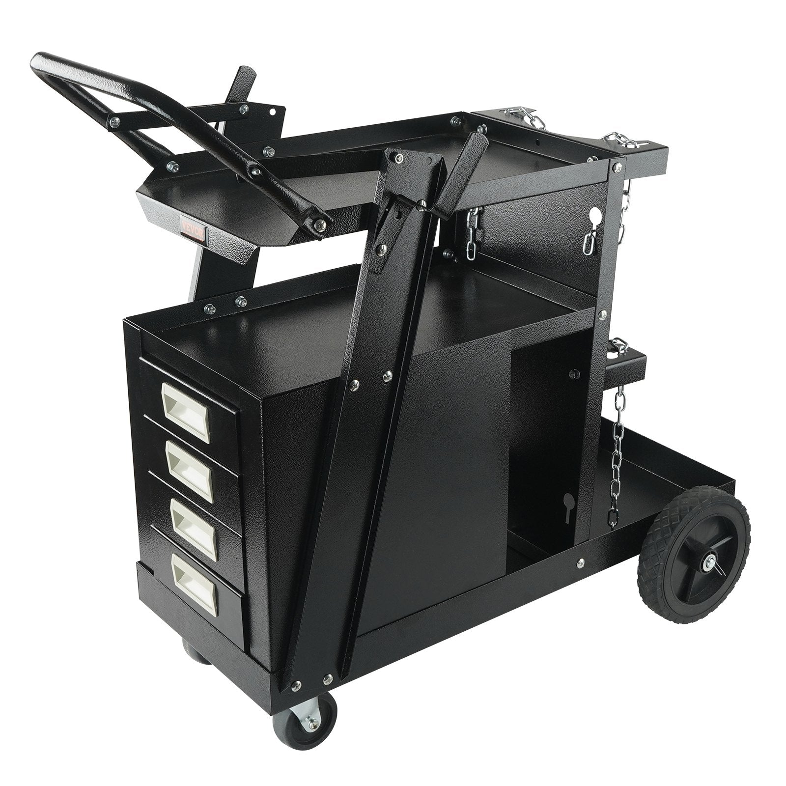 Welding Cart, 2-Tier 4 Drawers Welder Cart with 265 LBS Weight Capacity, Swivel Wheels, Tank Storage Safety V952-ECSTHJTC265LBXFETV0