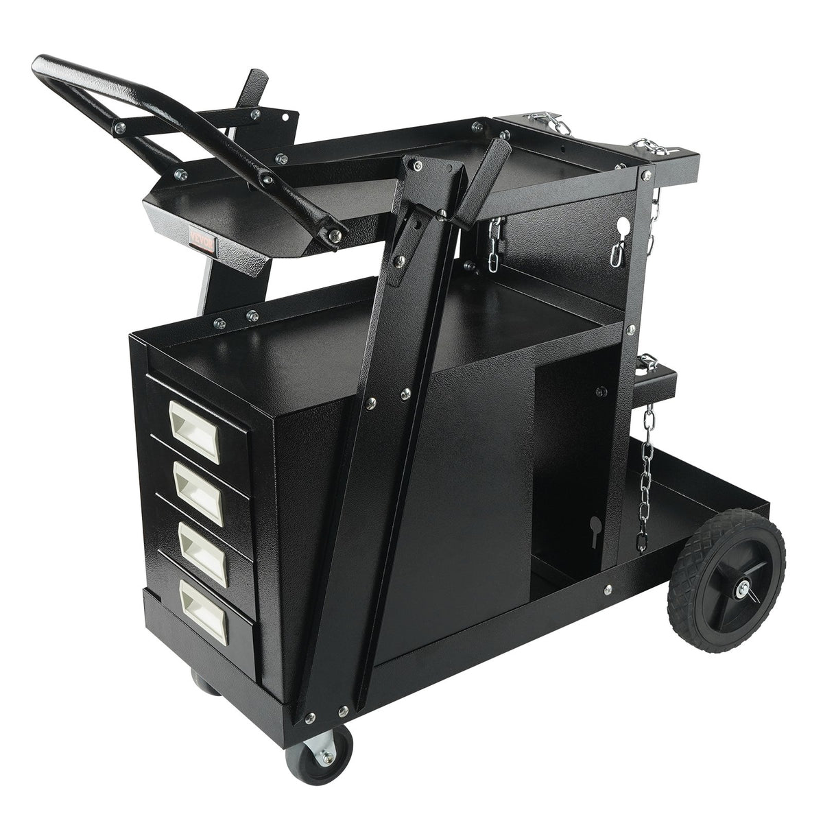 Welding Cart, 2-Tier 4 Drawers Welder Cart with 265 LBS Weight Capacity, Swivel Wheels, Tank Storage Safety V952-ECSTHJTC265LBXFETV0