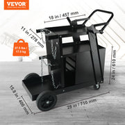 Welding Cart, 2-Tier 4 Drawers Welder Cart with 265 LBS Weight Capacity, Swivel Wheels, Tank Storage Safety V952-ECSTHJTC265LBXFETV0