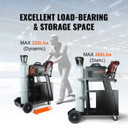 Welding Cart, 2-Tier 4 Drawers Welder Cart with 265 LBS Weight Capacity, Swivel Wheels, Tank Storage Safety V952-ECSTHJTC265LBXFETV0