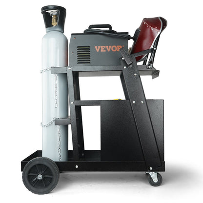 Welding Cart, 2-Tier 4 Drawers Welder Cart with 265 LBS Weight Capacity, Swivel Wheels, Tank Storage Safety V952-ECSTHJTC265LBXFETV0