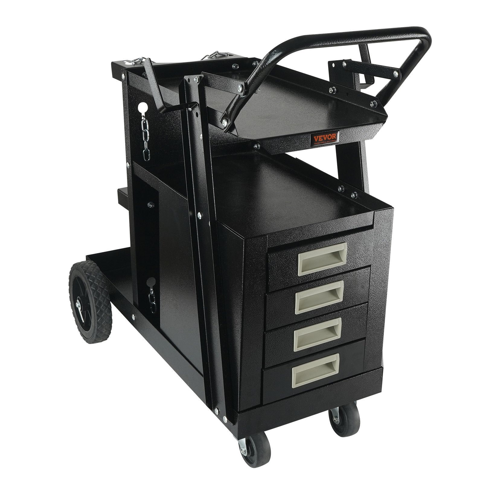 Welding Cart, 2-Tier 4 Drawers Welder Cart with 265 LBS Weight Capacity, Swivel Wheels, Tank Storage Safety V952-ECSTHJTC265LBXFETV0